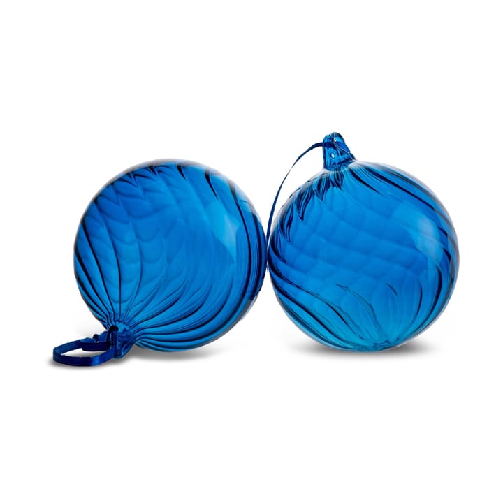 Opacity julgranskula M Ø8 cm 2-pack - Blå - Byon