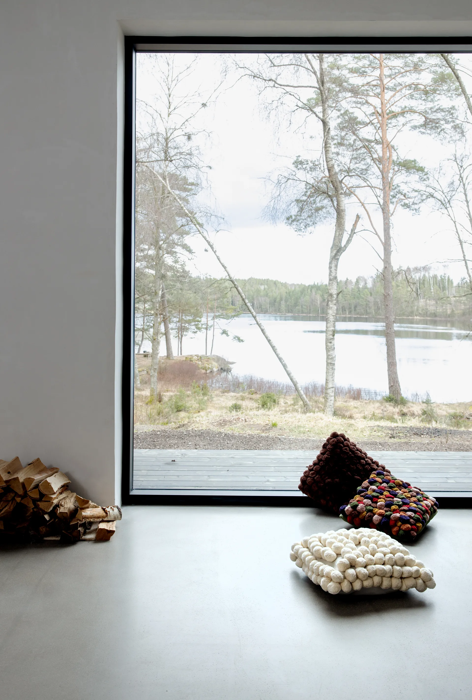 Pom Pom kudde 45x45 cm, Off white Byon