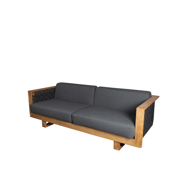 Angle Soffa 3-sits - tyg dark grey, teak - Cane-line