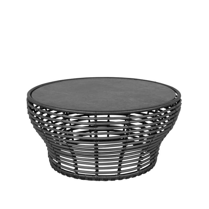 Basket soffbord - Fossil black, stor, grått flätat underrede - Cane-line