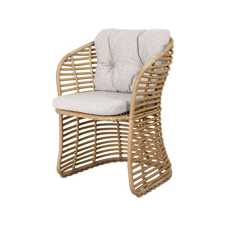 Basket stol med dyna - tyg cane-line wove light grey - Cane-line