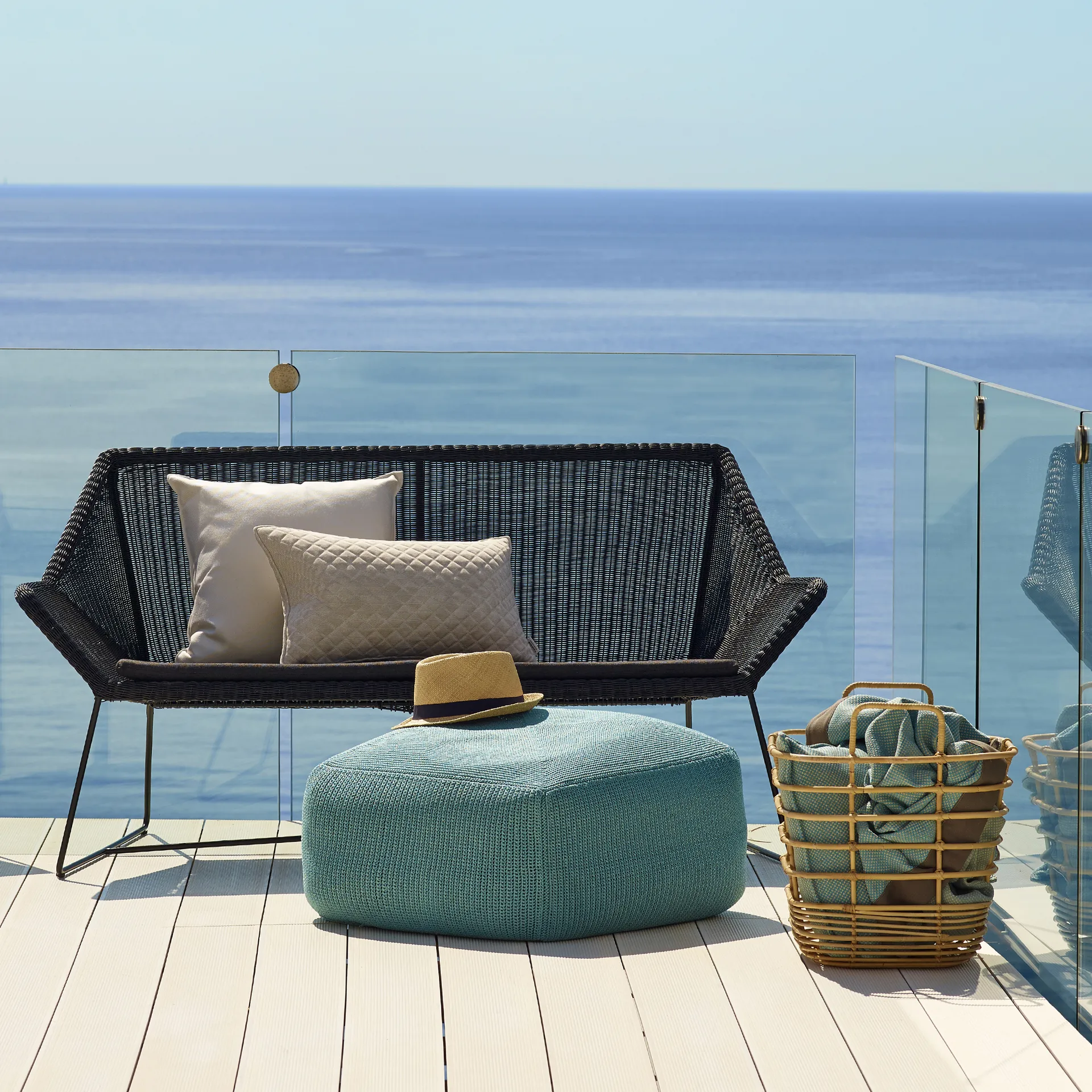 Breeze soffa 2-sits weave, Light grey Cane-line