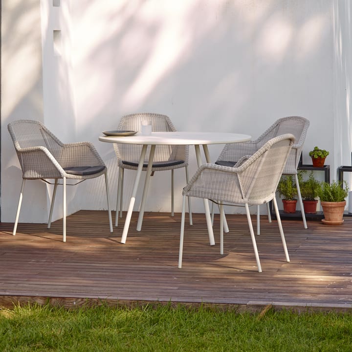 Breeze stapelbar karmstol weave, White grey Cane-line