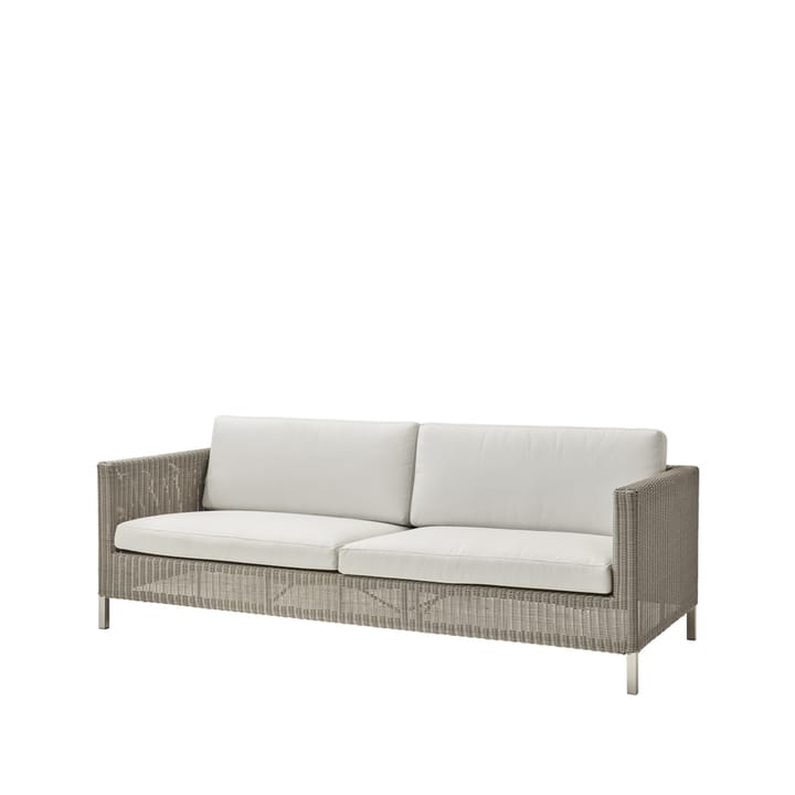 Connect soffa - 3-sits tyg cane-line natté taupe, inkl. dynset vit - Cane-line