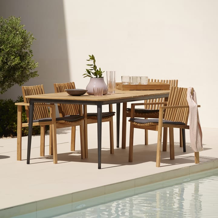Core matbord teak 210x100x74 cm, Taupe stativ Cane-line