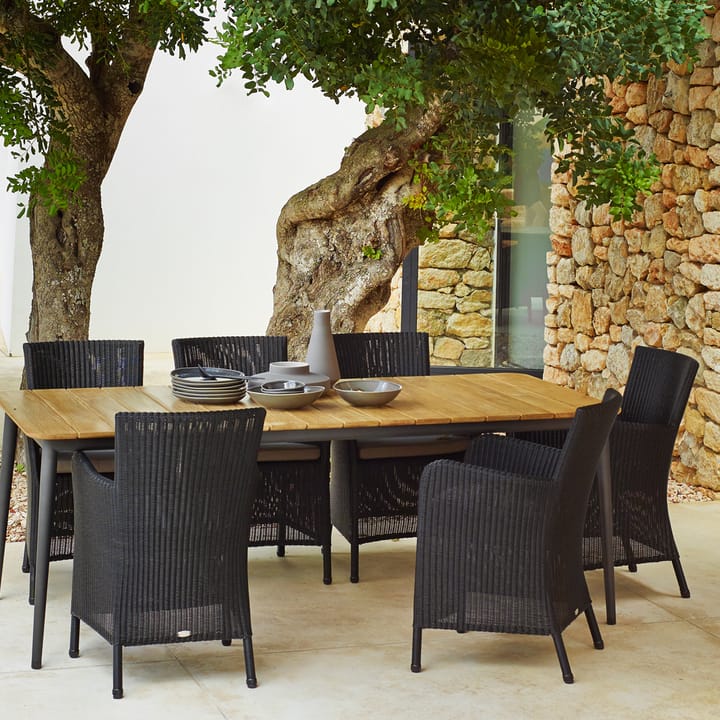 Core matbord teak 274x100x74 cm, Lava grey stativ Cane-line