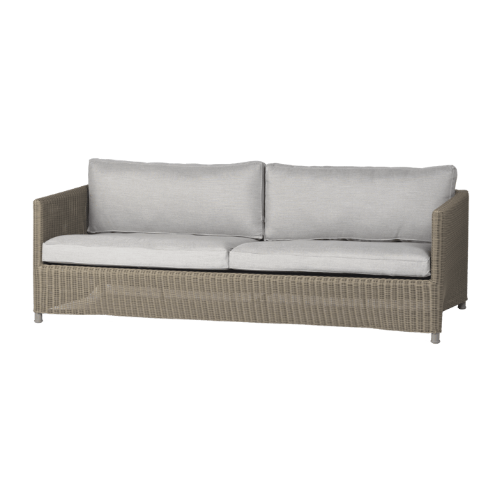 Diamond 3-sits soffa - natural, tyg caneline natté lightgrey - Cane-line