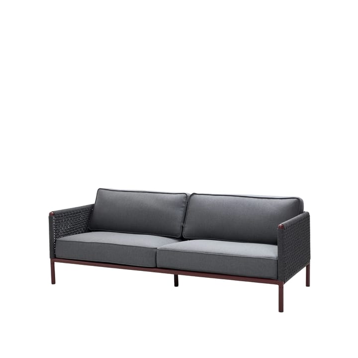 Encore 3-sits soffa - Cane-Line airtouch bordeaux/dark grey - Cane-line