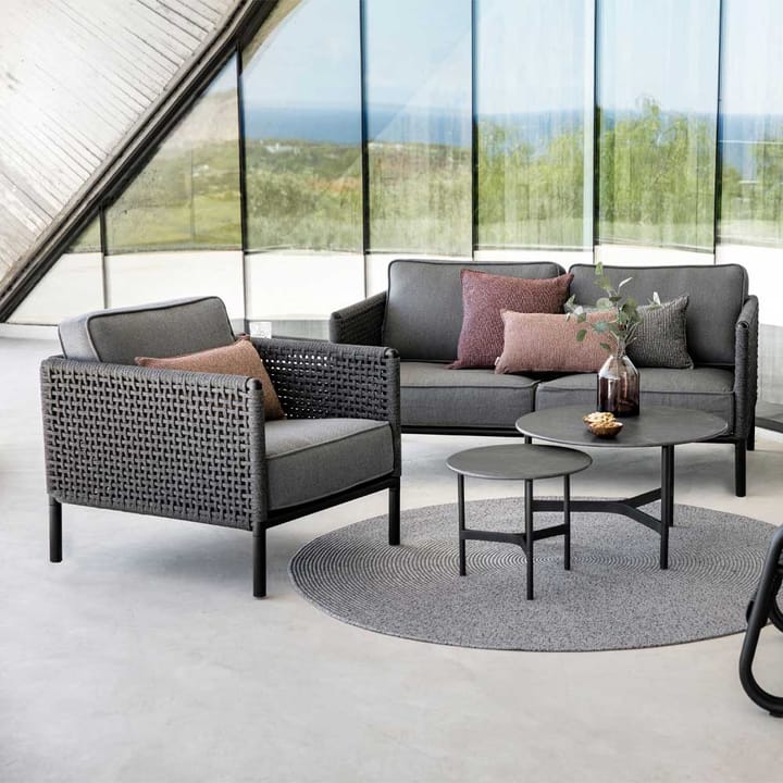 Encore loungefåtölj, Cane-Line airtouch bordeaux/dark grey, inkl. dynor Cane-line