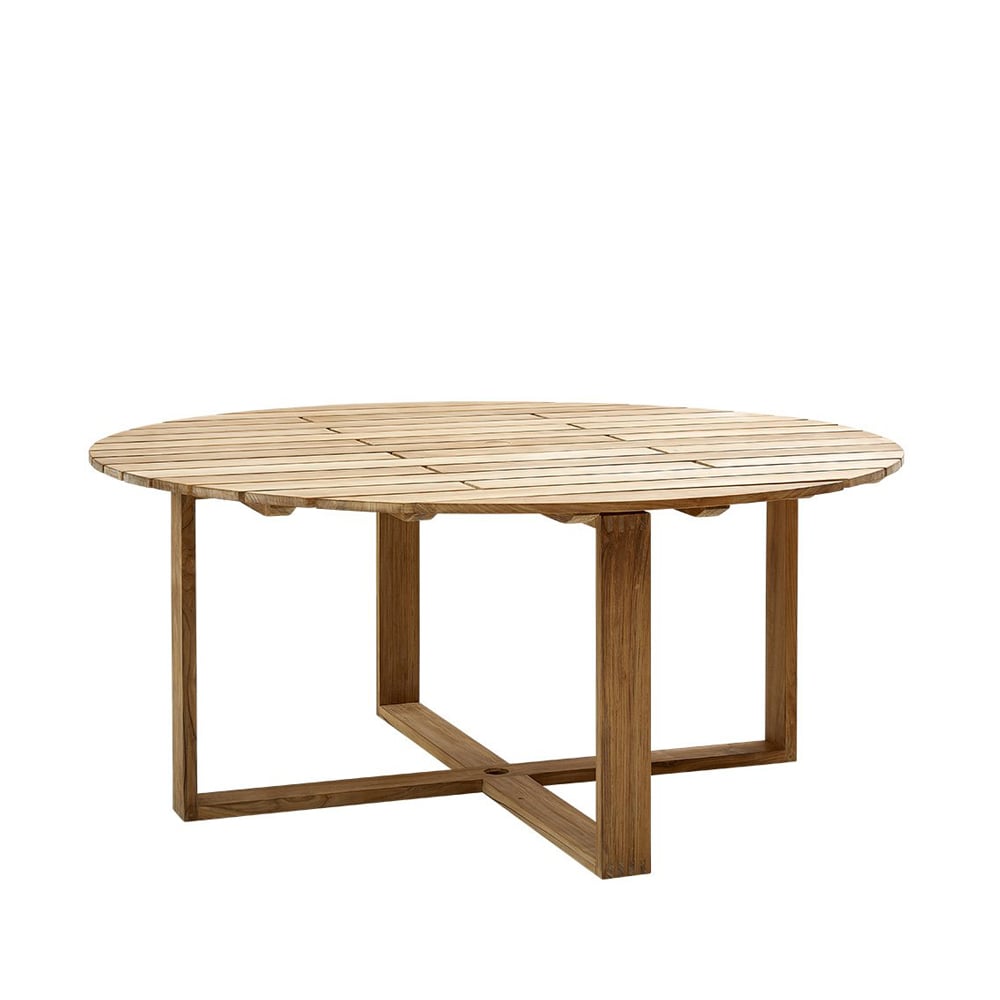 Cane-line Endless matbord runt teak o170 cm | Skandinavisk Design | Trädgårdsbord | Brun