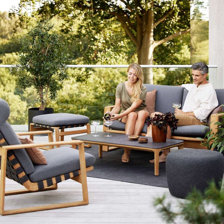 Endless Soft 2-sits soffa teak, Cane-Line AirTouch grey Cane-line