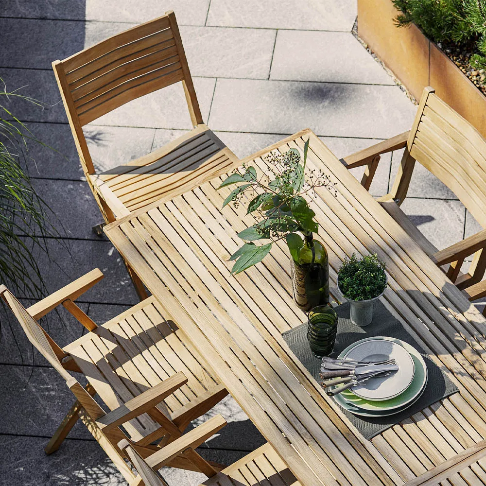 Flip fällbord 80x80x72,5 cm, Teak Cane-line