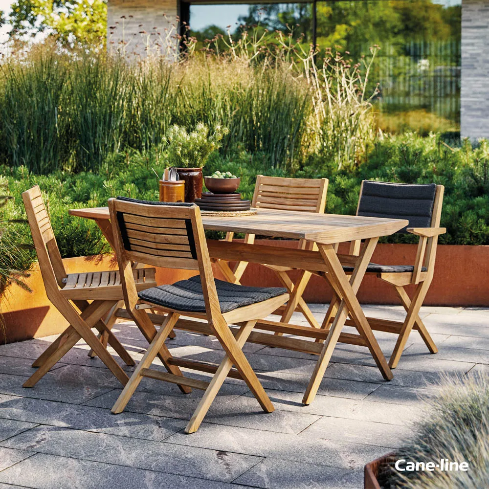 Flip fällbord 80x80x72,5 cm, Teak Cane-line