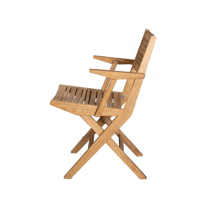 Flip fällstol, Teak, med armstöd Cane-line