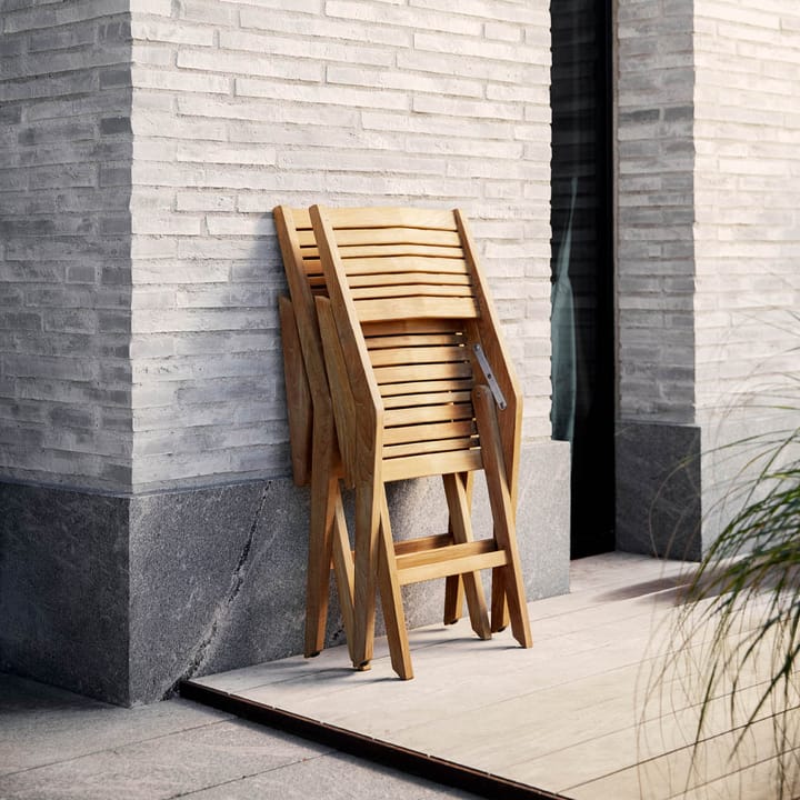 Flip fällstol, Teak, med armstöd Cane-line
