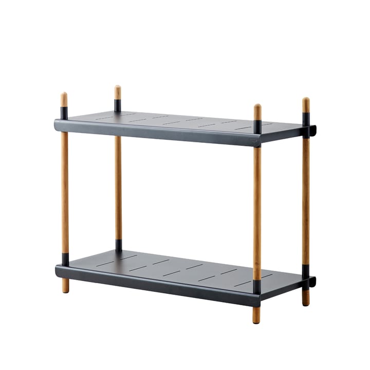 Frame hyllsystem, Lava grey, hög, teak Cane-line