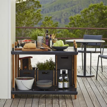 Frame hyllsystem - Lava grey, komplett, teak - Cane-line