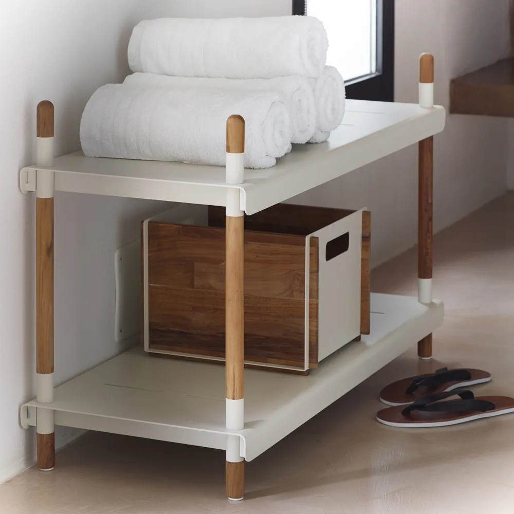 Frame hyllsystem, Lava grey, låg, teak Cane-line