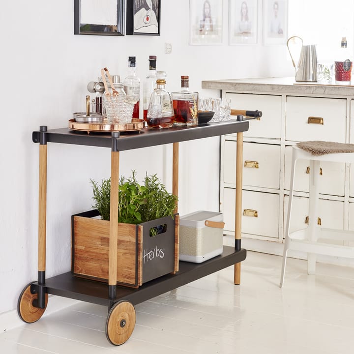 Frame serveringsvagn, Lava grey, teak stativ Cane-line