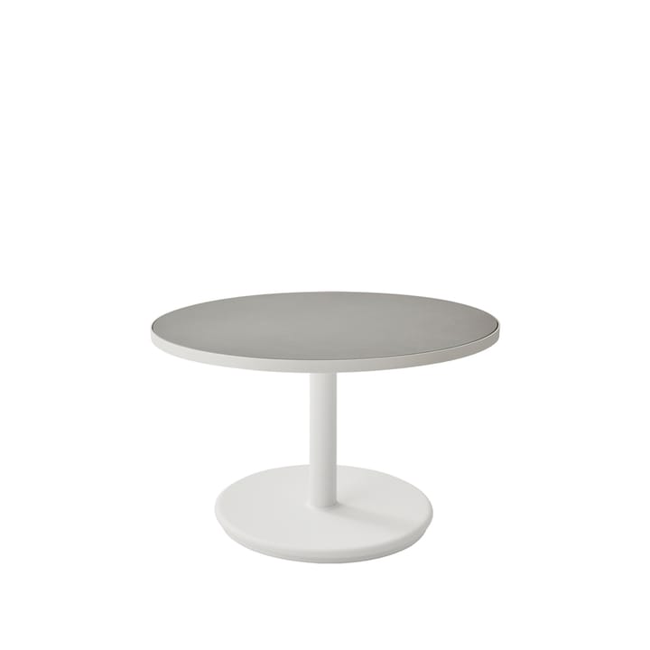 Go soffbord - light grey, ø60 cm, vitt lågt stativ - Cane-line
