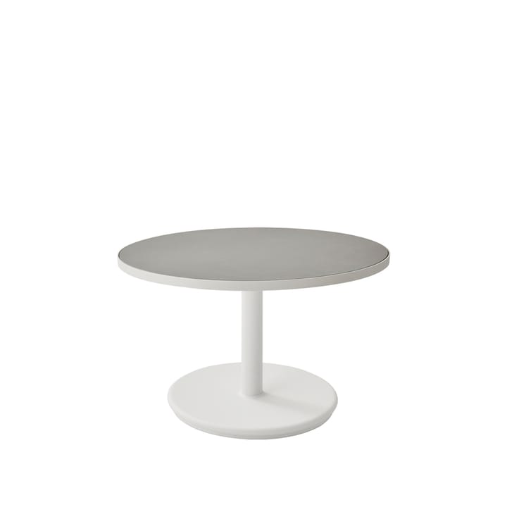 Go soffbord - Light grey, Ø60 cm, vitt lågt stativ - Cane-line