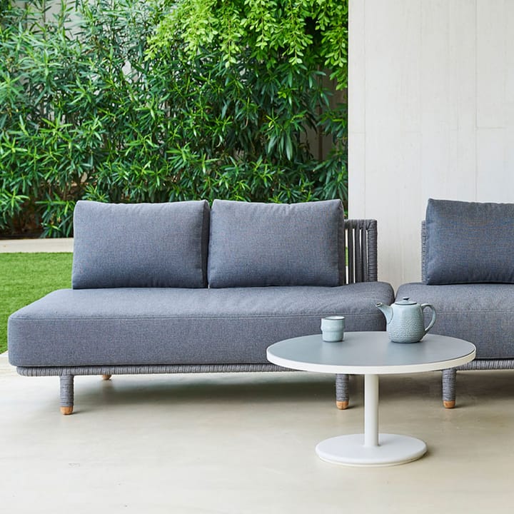 Go soffbord, Light grey, Ø60 cm, vitt lågt stativ Cane-line