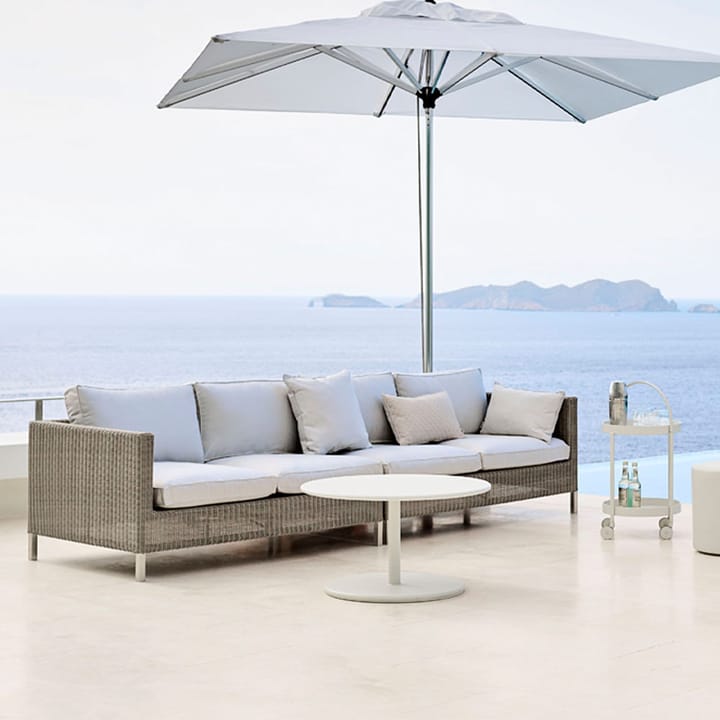 Go soffbord, Light grey, Ø60 cm, vitt lågt stativ Cane-line