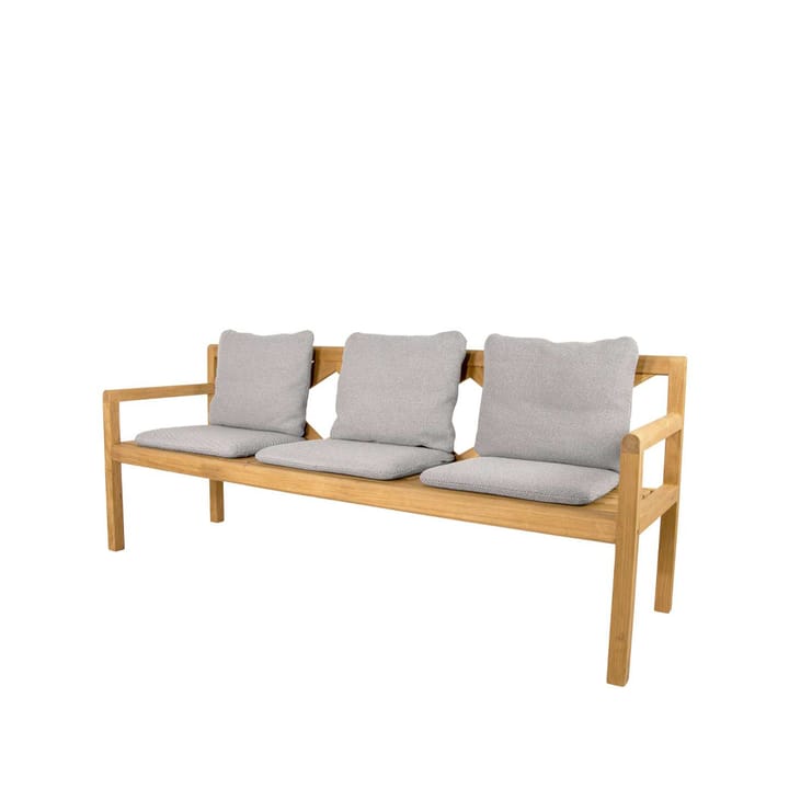 Grace 3-sits bänk - Light grey, teak - Cane-line