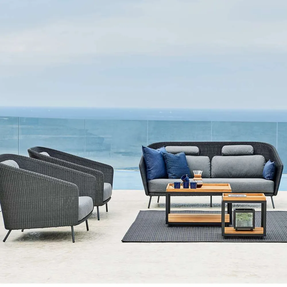 Level sidobord, Teak, vitt stativ Cane-line