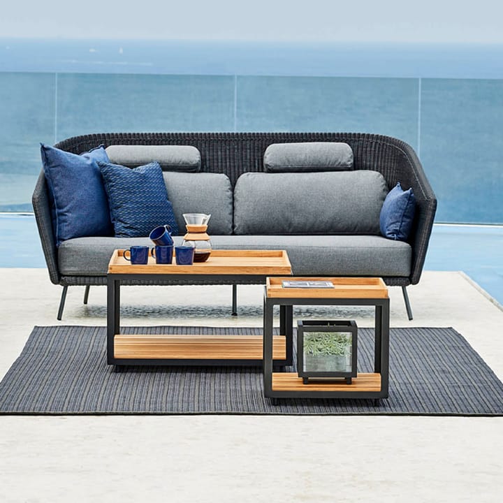 Mega 2-sits soffa - Graphic, gråa dynor - Cane-line