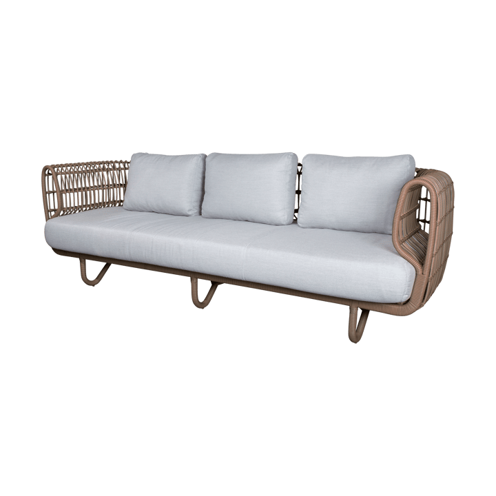 Nest soffa 3-sits weave - Natural, natté light grey - Cane-line