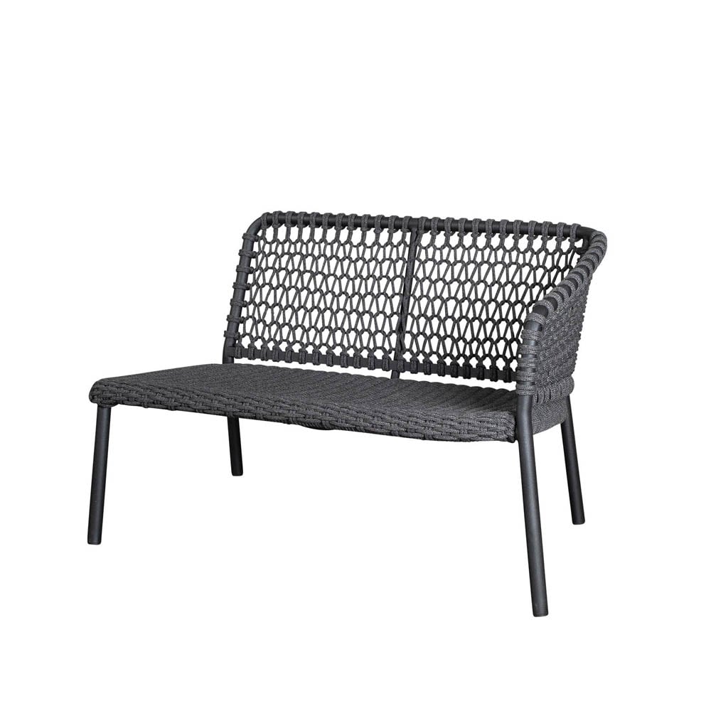 Cane-line Ocean modulsoffa Dark grey, vänster | Skandinavisk Design | Trädgårdssoffor | Grå