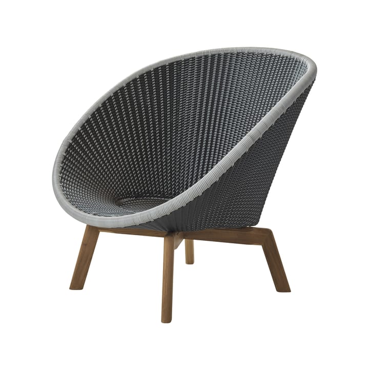 Peacock Weave loungefåtölj - Grey/light grey, ben i teak - Cane-line