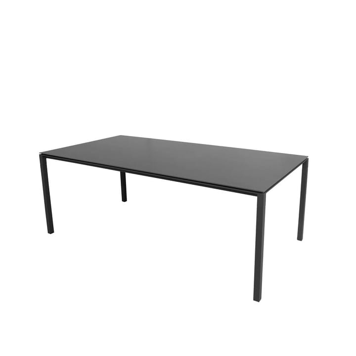 Pure matbord - nero, 200x100cm, lavagrått underrede - Cane-line