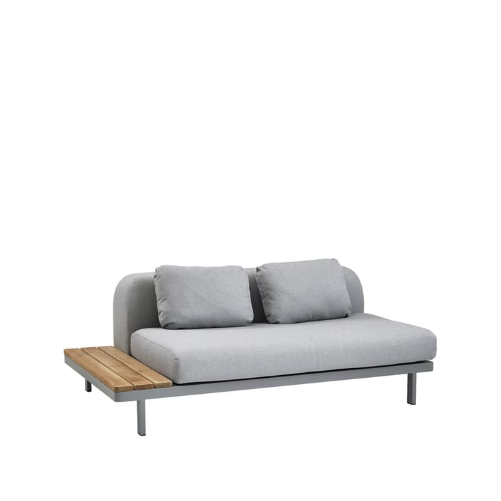 Space modulsoffa 2-sits light grey - Vänster sidoskiva teak-grå alu.stativ - Cane-line