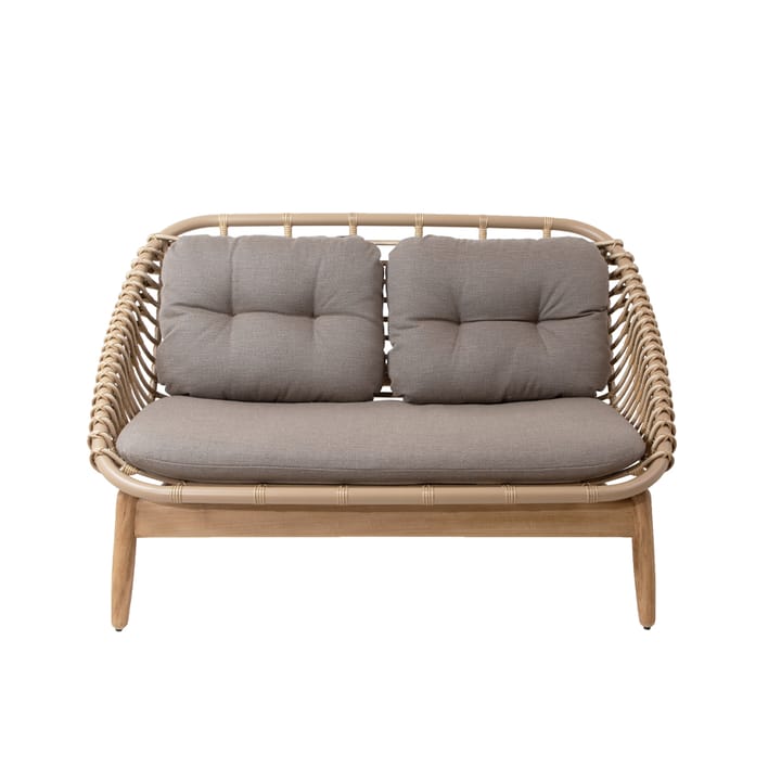 String 2-sits soffa teakben, Cane-Line airtouch taupe Cane-line