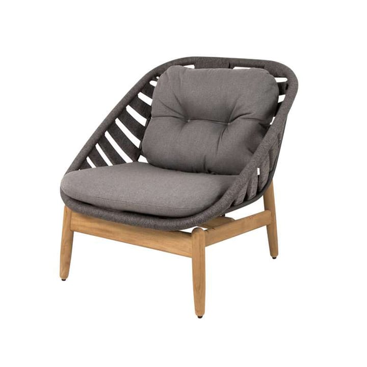 Strington loungefåtölj - tyg cane-line airtouch dark grey-teakunderrede - Cane-line