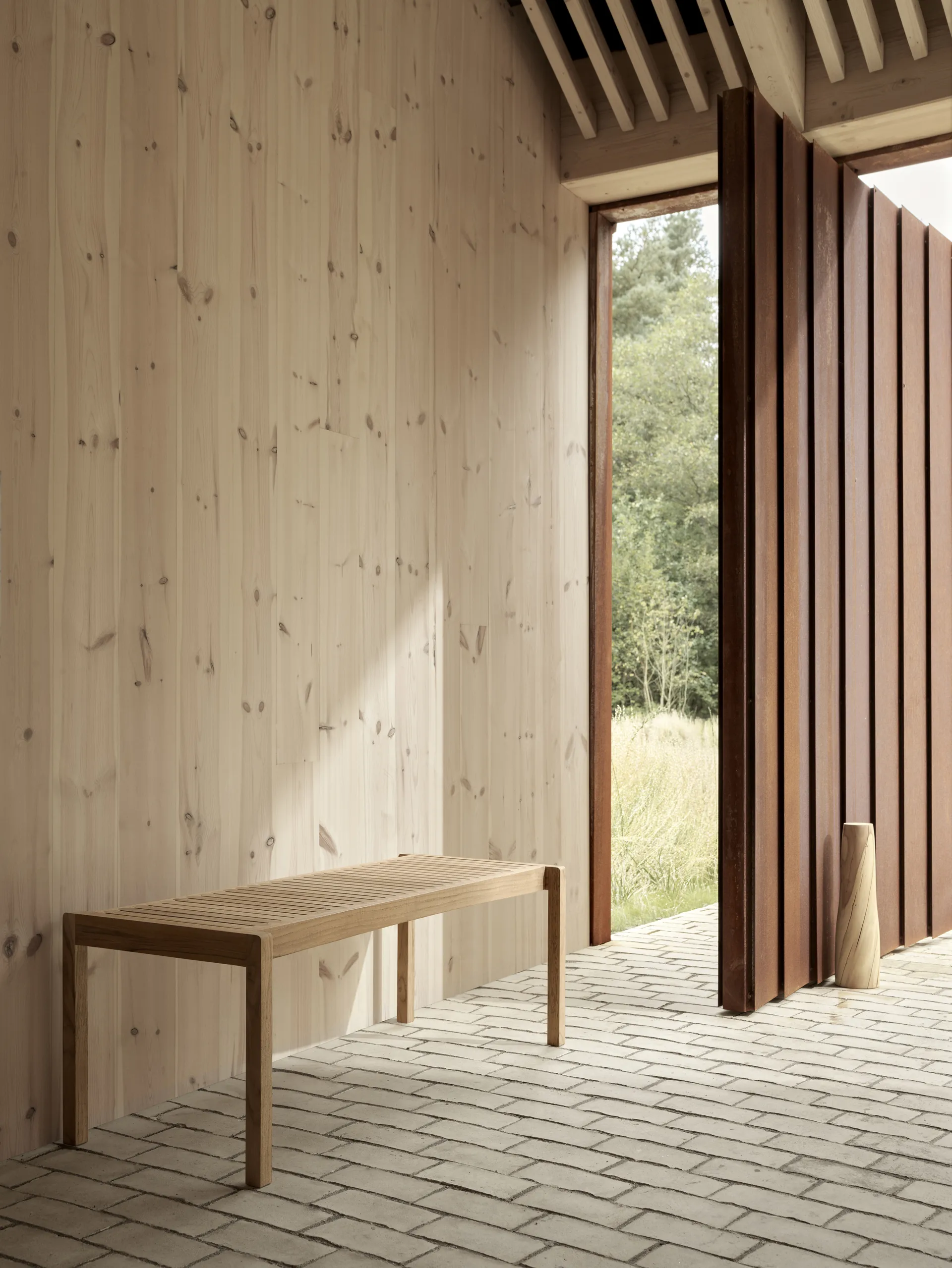 AH912 bord/bänk 123,5x48,5 cm, Obehandlad teak Carl Hansen & Søn