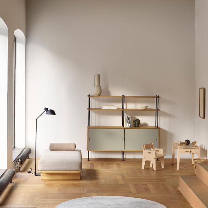 BM0253 150x60 cm hyllsystem, Oljad valnöt-svart Carl Hansen & Søn
