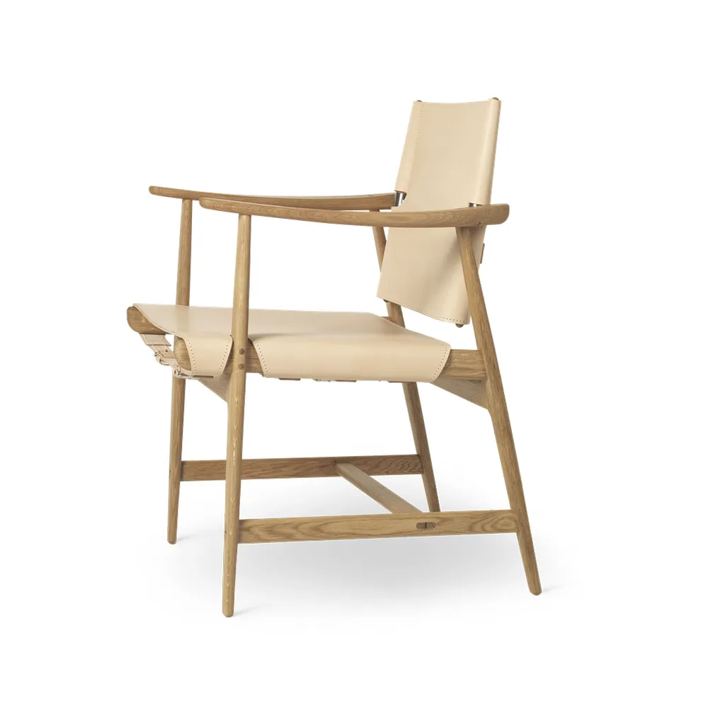 BM1106 Huntsman Chair, natur-oljad ek-rostfritt stål Carl Hansen & Søn