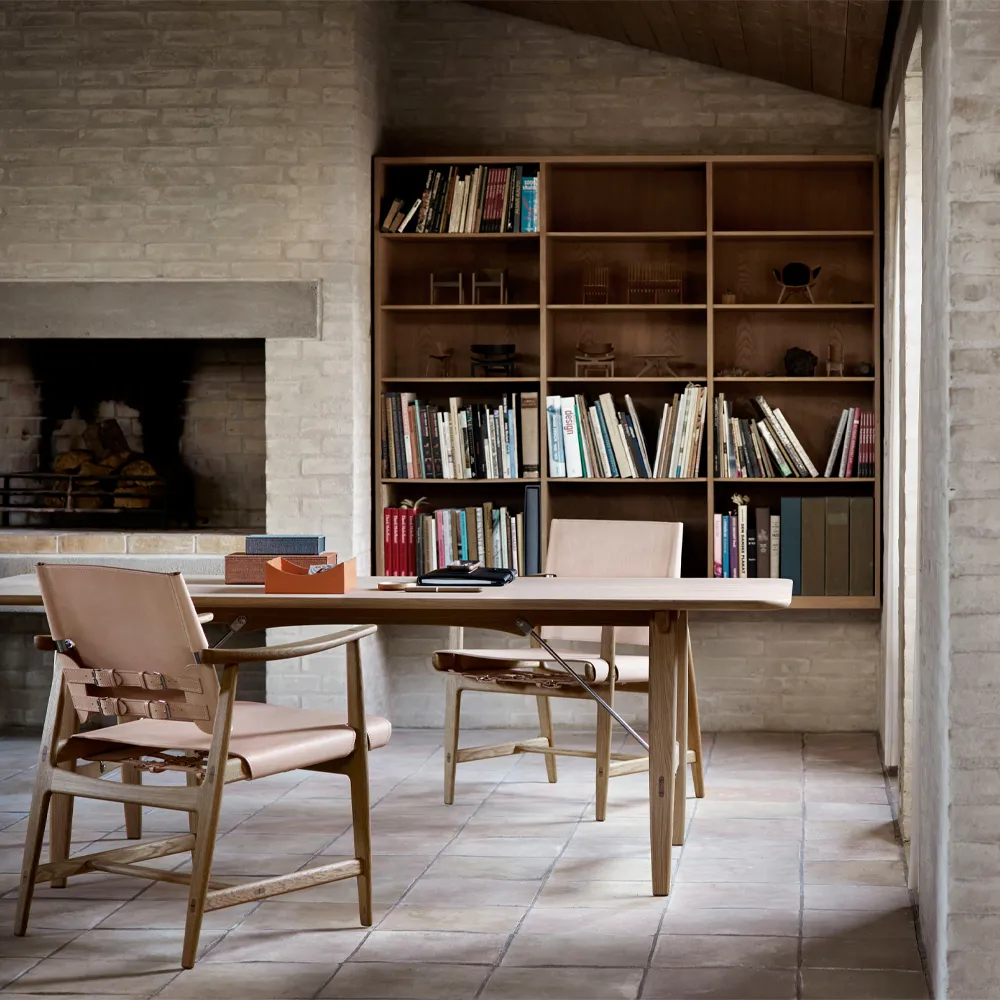 BM1106 Huntsman Chair, natur-oljad ek-rostfritt stål Carl Hansen & Søn