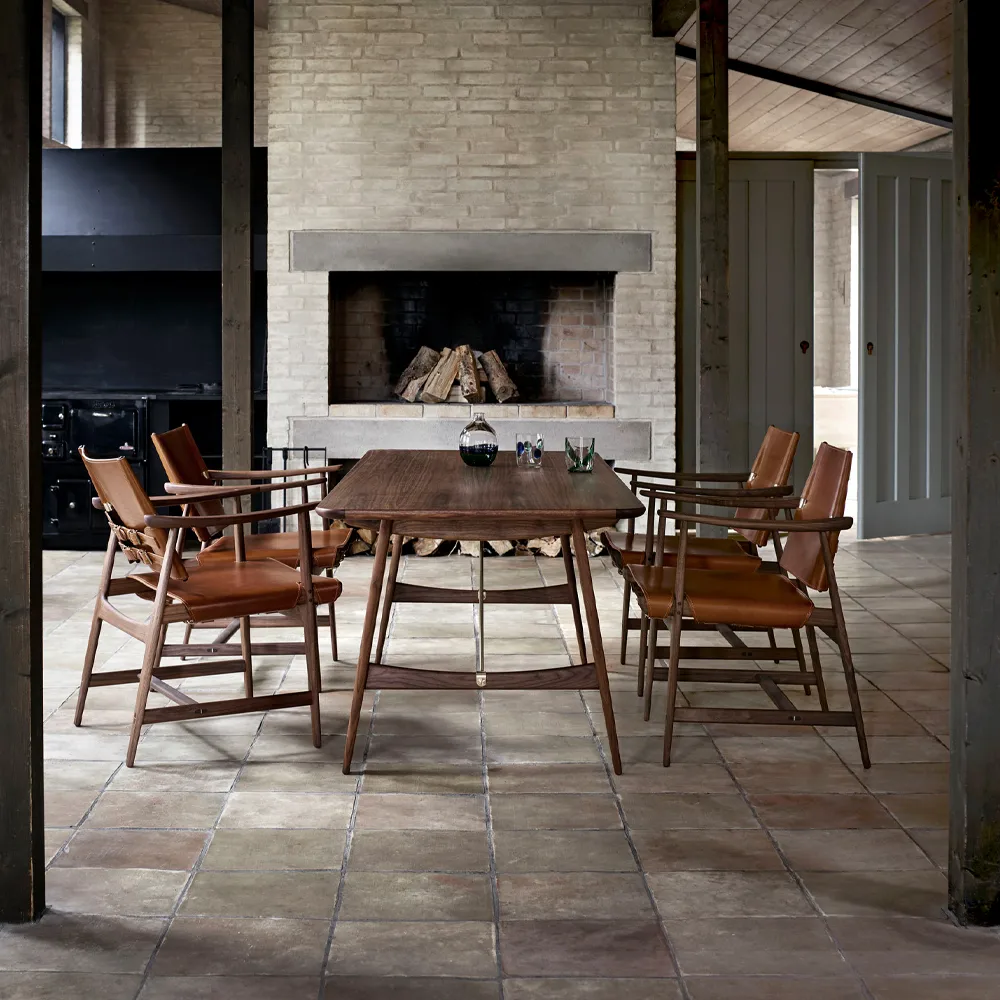 BM1106 Huntsman Chair, svart-vitoljad ek-mässing Carl Hansen & Søn