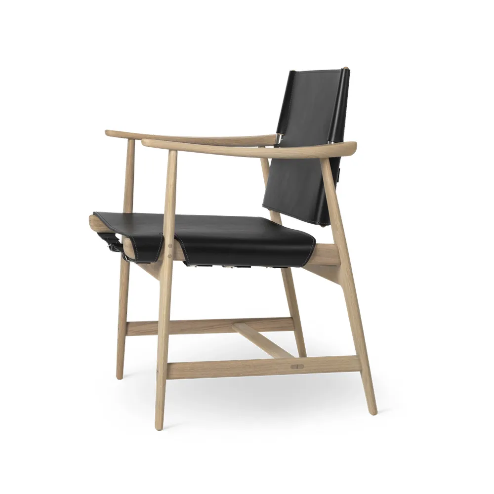 BM1106 Huntsman Chair, svart-vitoljad ek-mässing Carl Hansen & Søn
