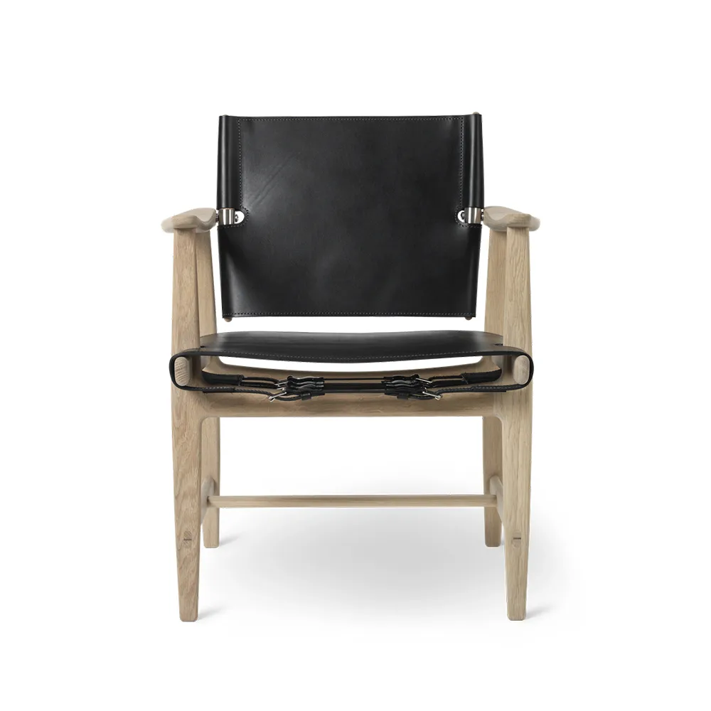 BM1106 Huntsman Chair, svart-vitoljad ek-mässing Carl Hansen & Søn