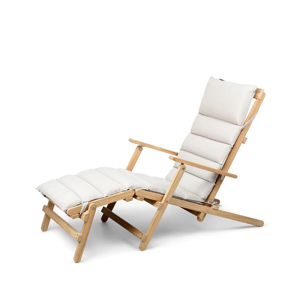 Carl Hansen & Son BM5565 däckstol teak, inkl dyna | Skandinavisk Design | Solsängar & solstolar | Brun
