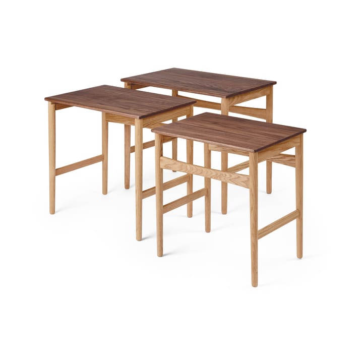 CH004 nesting tables satsbord, Oljad ek-valnöt Carl Hansen & Søn