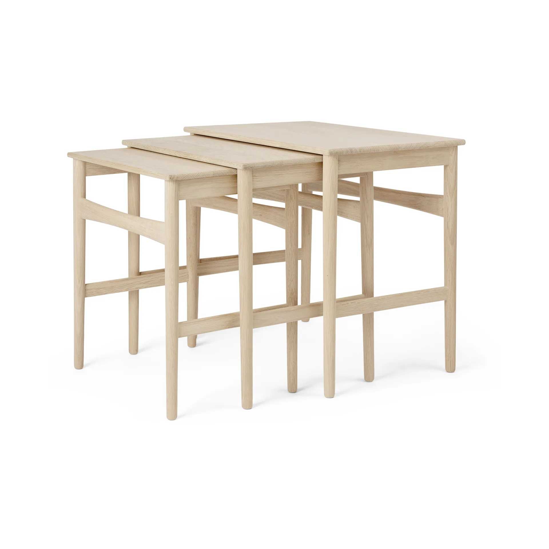 CH004 nesting tables satsbord, Såpad ek Carl Hansen & Søn