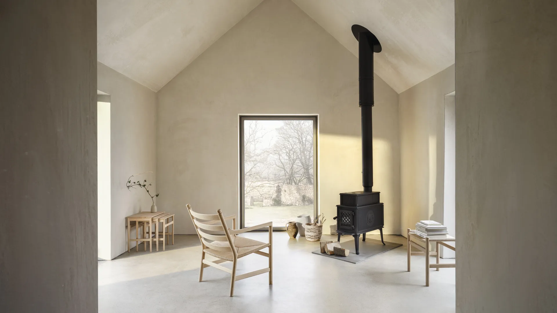 CH004 nesting tables satsbord, Såpad ek Carl Hansen & Søn