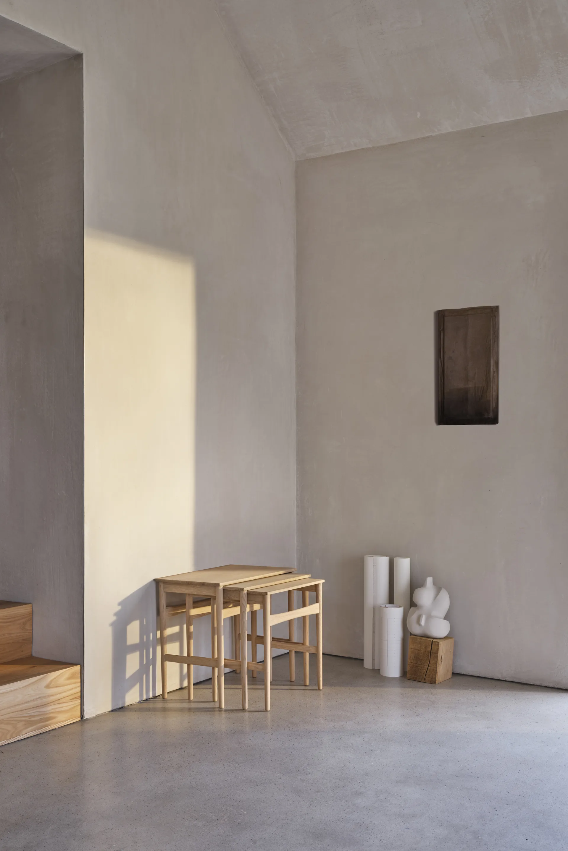 CH004 nesting tables satsbord, Såpad ek Carl Hansen & Søn