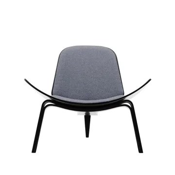 CH07 fåtölj - Fiord 151 tyg-svartlackad bok - Carl Hansen & Søn